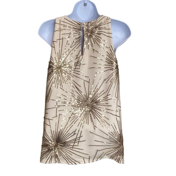 Trina Turk Women's‎ Gold Sequins Embellished Starburst Top Size S Going Out - Picture 2 of 10